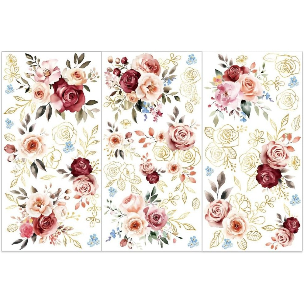 3 ชิ้น/เซ็ตสีน้ํากุหลาบ Rub on - Embellishment Crafts บทวิจารณ์และราคา