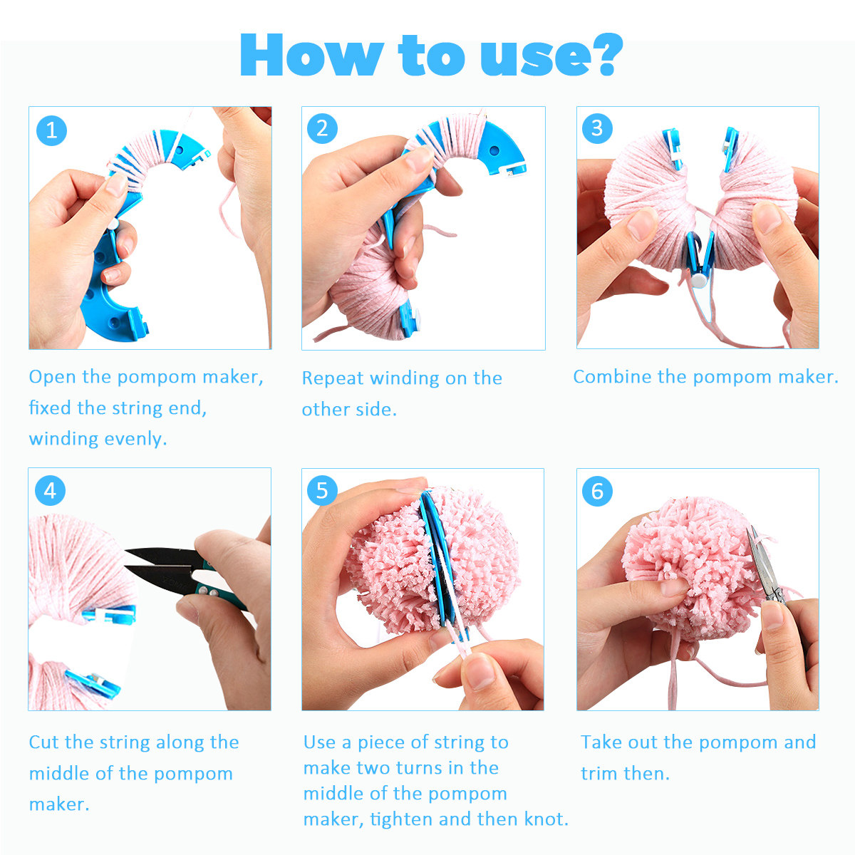 ชุดเครื่องมือทำพู่ปอมปอม 8 ชิ้ - Pom Pom Maker Tool บทวิจารณ์และราคา